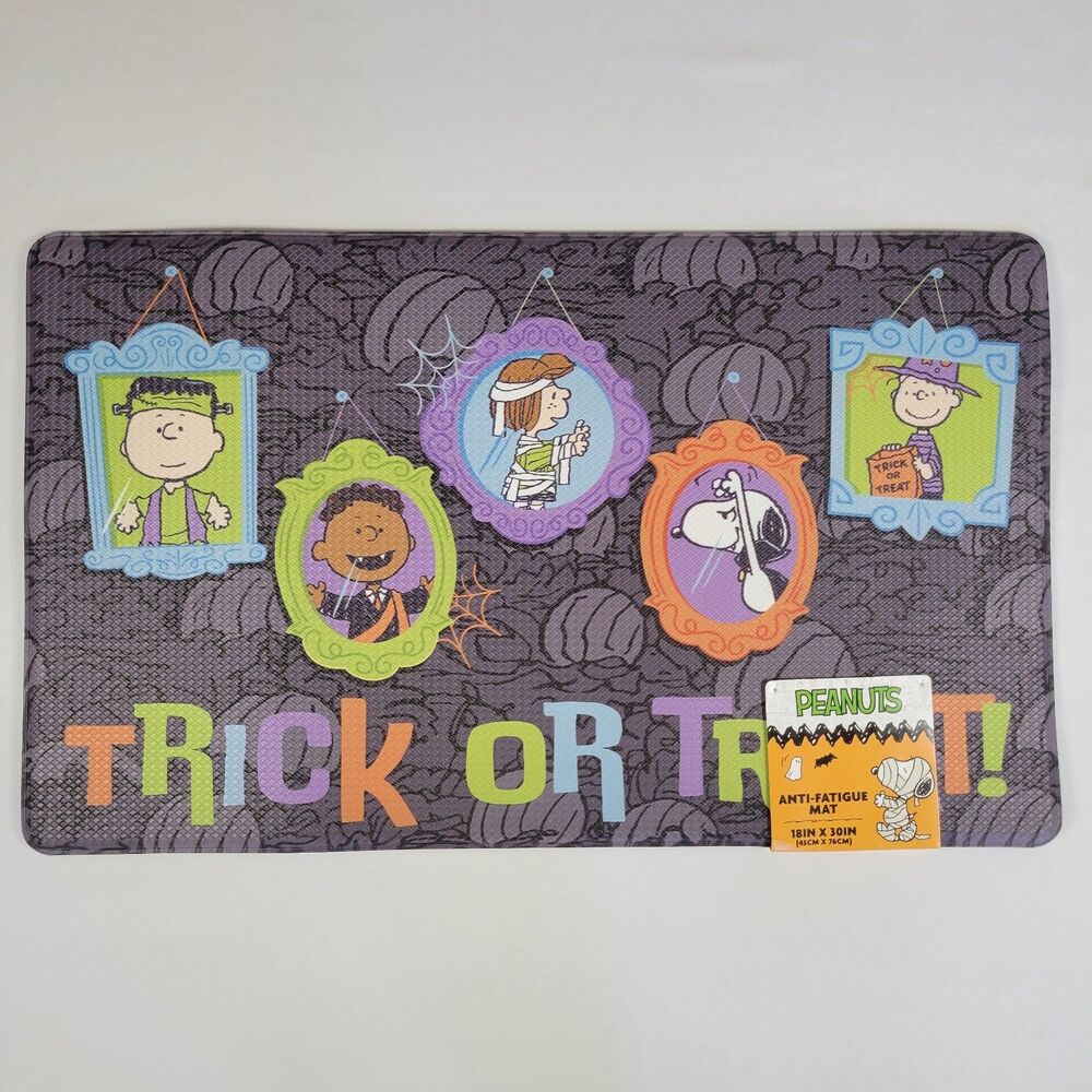 Peanuts Gang Snoopy Halloween ANTI-FATIGUE Mat 18x30 Kitchen Trick Treat Costume